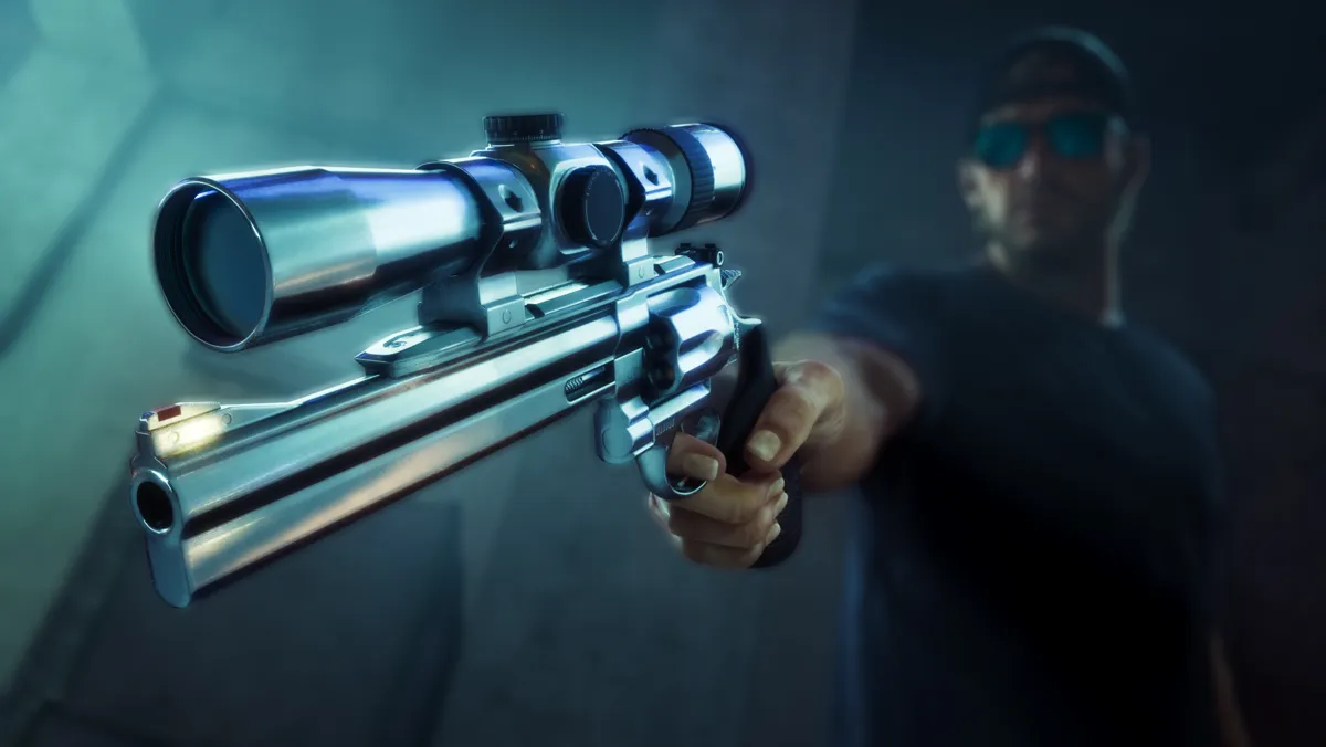 Hawk and Little Morgan Revolvers &mdash; official Rockstar Games press image